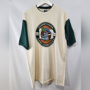 NOS 1995 Pennsylvania Game Commission Centennial Green Cream T-Shirt Made USA XL